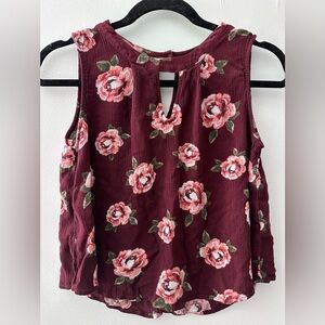 Maroon Floral Blouse
